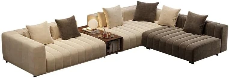 Aroma Homes Soft Brown Minimalist Modern Sofa with Matching Coffee Table - Image 4